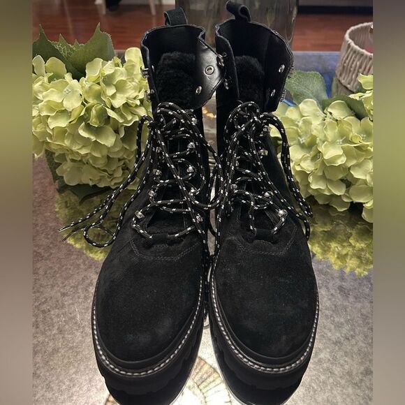 Marc Fisher LTD Izzie Shearling Fur Hiker Boots - Picture 2 of 3